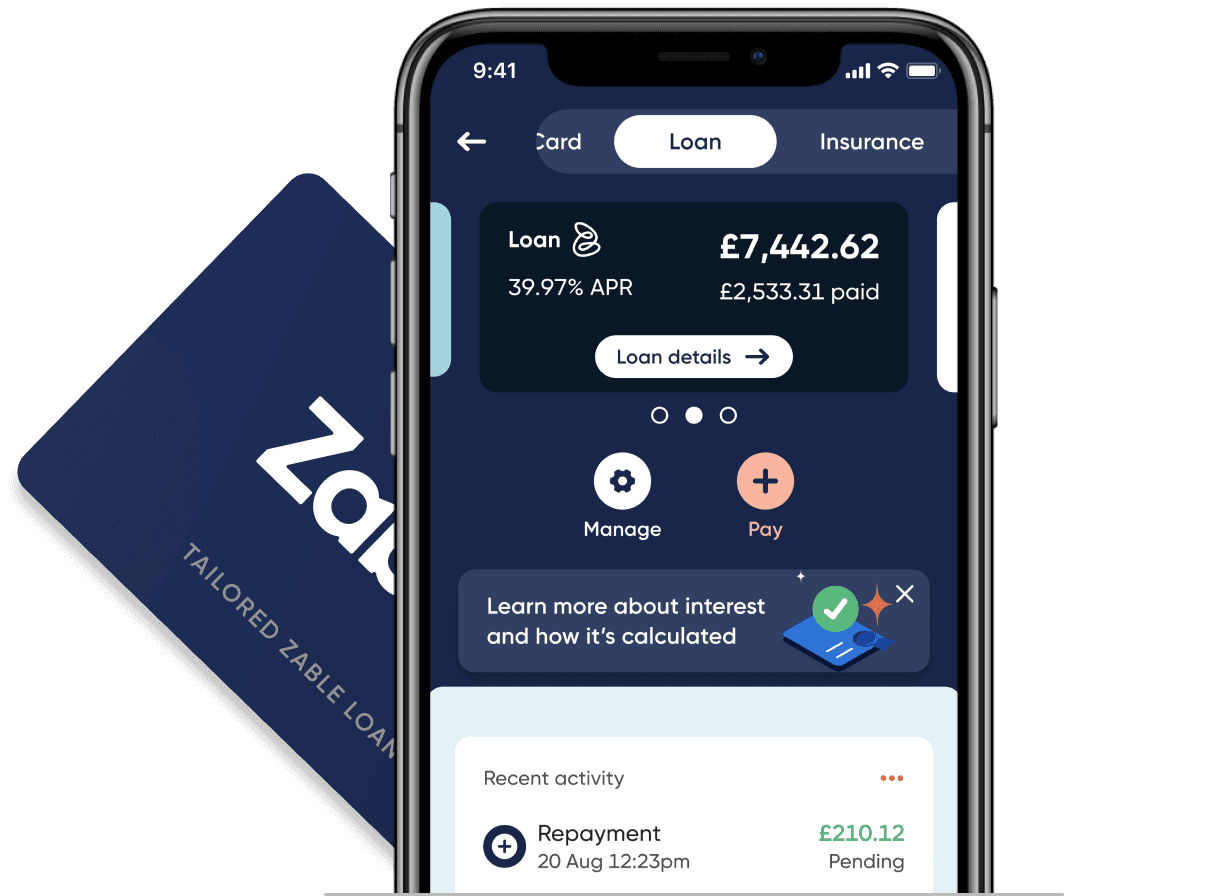 app screen showing the last step of the credit card application